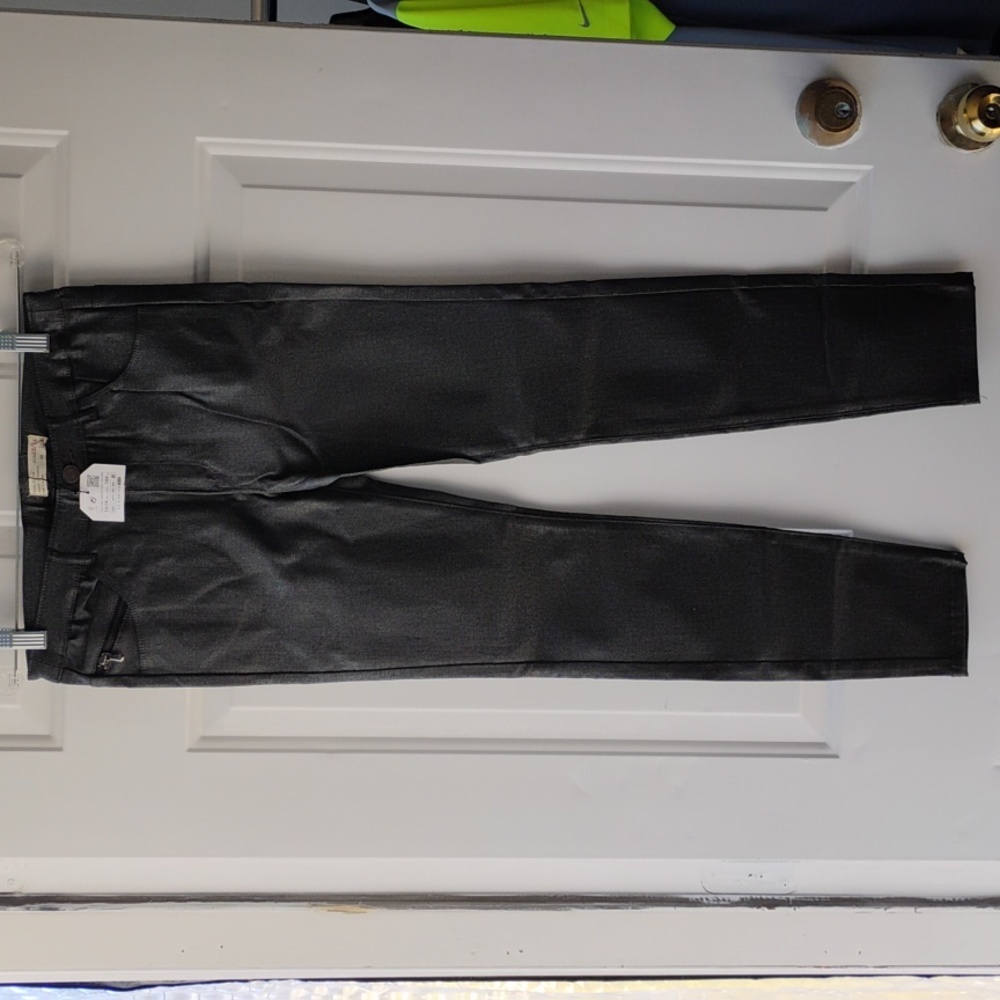 {$15 BUNDLED} New ZARA Metallic Gray Glittery Sparkly Skinny Leg Pant Bottoms